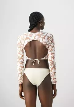 Верх бикини Hibiscus Heat Crop Rashvest Rip Curl, коричневый