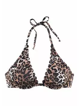 Верх бикини LASCANA, цвет braun/bedruckt