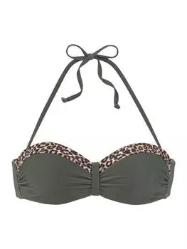 Верх бикини LASCANA, цвет oliv/leo