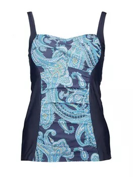 Верх бикини LASCANA Tankini Oberteil, цвет dunkelblau/hellblau