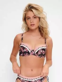 Верх бикини Linga Dore, цвет schwarz/rosa