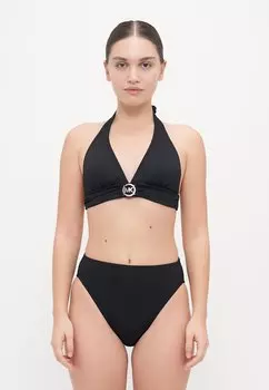 Верх бикини LOGO RING HALTER MICHAEL Michael Kors, черный