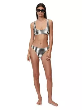 Верх бикини Marc OPolo Oberteil, цвет wei/dunkelblau