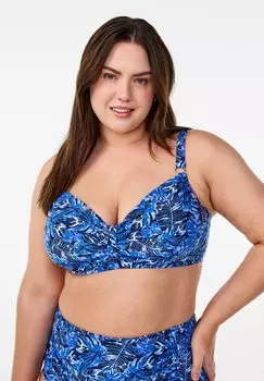 Верх бикини MIT BGEL UND MUSTER Zizzi, синий