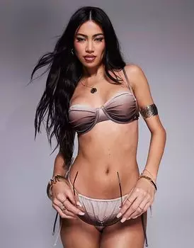 Верх бикини на косточках Candypants с эффектом омбре, коричневый