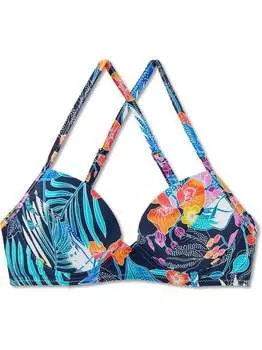 Верх бикини на косточках цвета морской волны mix & match Schiesser, мультиколор