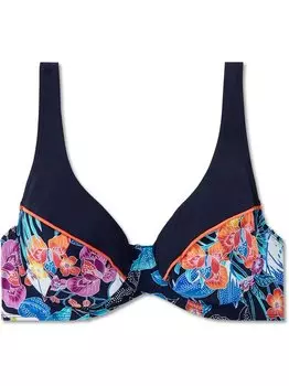 Верх бикини на косточках цвета морской волны mix & match Schiesser, мультиколор