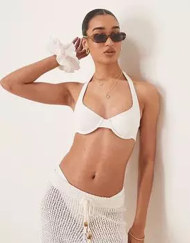 Верх бикини на косточках Free Society белого цвета