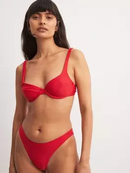 Верх бикини на косточках NA-KD T-shirt Bikini Top, красный