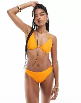 Верх бикини на косточках New Look оранжевого цвета