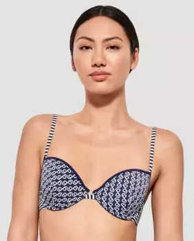 Верх бикини на косточках с поролоном из ткани с многоцветным принтом Gisela, мультиколор