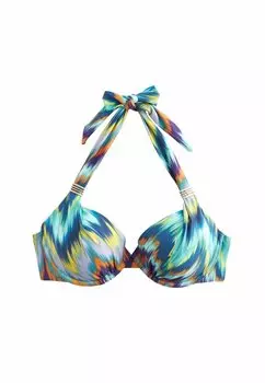 Верх бикини Padded Wired Halterneck Regular Fit Myleene Klass, сине-фиолетовый ацтек