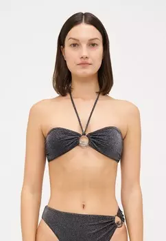 Верх бикини RING HALTER BANDEAU KARL LAGERFELD, черный