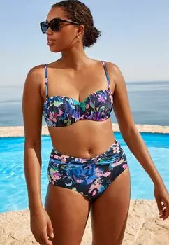 Верх бикини RUCHED SHAPING BANDEAU REGULAR Next, синий