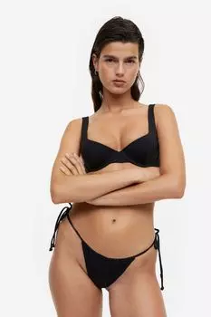 Верх бикини с эффектом пуш-ап H&M, черный