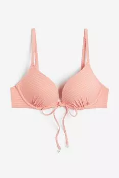 Верх бикини с эффектом пуш-ап H&M, персиково-розовый