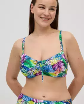 Верх бикини с чашечками E, уменьшающими размер, на косточках с цветочным принтом Ysabel Mora, мультиколор