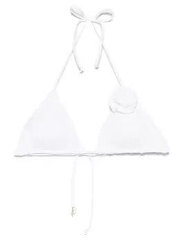 Верх бикини с цветочной аппликацией Fisico, белый