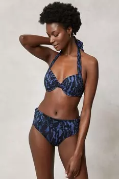 Верх бикини с глубоким вырезом Mint Velvet, синий