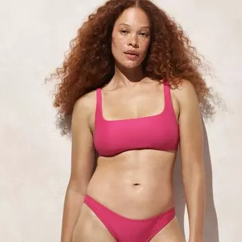 Верх бикини с квадратным вырезом J.Crew, фуксия