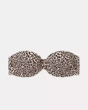 Верх бикини с леопардовым принтом Easy Wear, коричневый