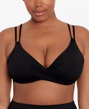 Верх бикини с перекручиванием спереди Lauren Ralph Lauren, черный