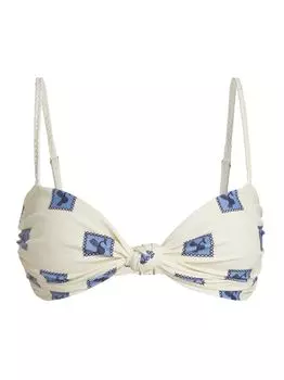 Верх бикини с перекручиванием спереди Yupanqui Johanna Ortiz, кобальтовый