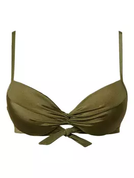 Верх бикини с рюшами TWINSET, зеленый