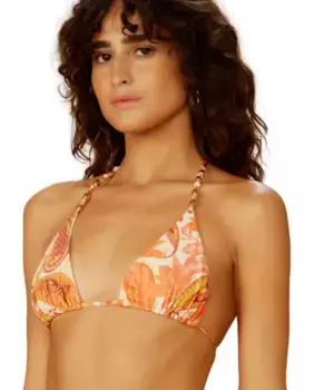 Верх бикини с треугольными чашечками и принтом Blueman, оранжевый