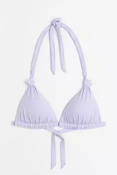Верх бикини с треугольными чашечками и пуш-апом H&M, сирень