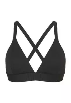Верх бикини с треугольными чашечками Мила и скрещенными бретелями для женщин Manguun, черный