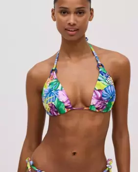 Верх бикини с треугольными чашками пуш-ап и цветочным принтом Ysabel Mora, мультиколор