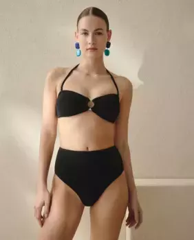 Верх бикини с вырезом бандо nfasis, черный