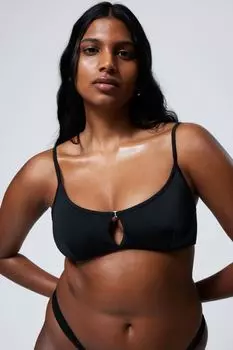 Верх бикини с застежкой на пряжку спереди Weekday, черный