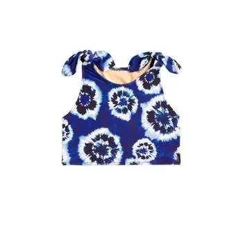 Верх бикини с завязками на плечах для девочек в синем/белом цвете J.Crew