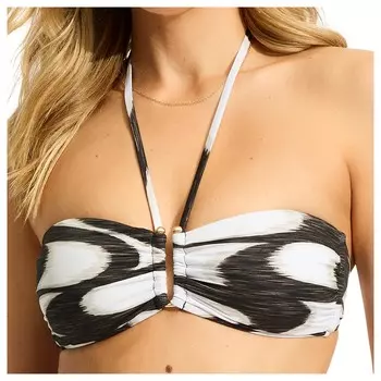 Верх бикини Seafolly Women's Wavelength U Wire Bandeau, черный