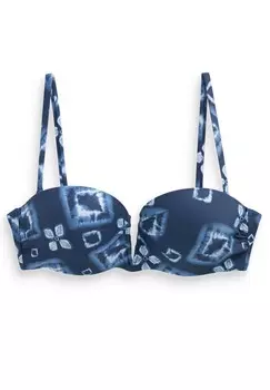 Верх бикини SHAPING PADDED WIRED V BANDEAU BIKINI TOP Next, синий