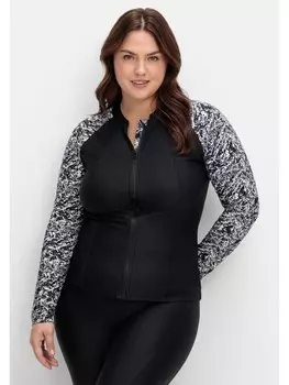 Верх бикини sheego Badeshirt, цвет schwarz gemustert