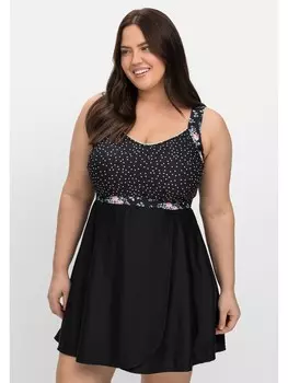 Верх бикини sheego Tankini Oberteil, цвет schwarz gepunktet