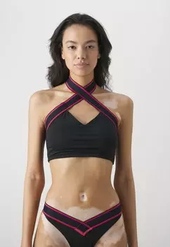 Верх бикини SOLID HALTER CROP Speedo, цвет anthracite