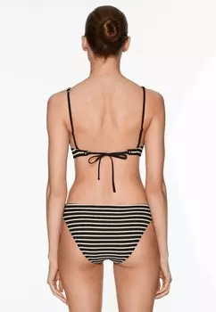Верх бикини STRIPED TEXTURED HALTER OYSHO, черный