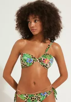 Верх бикини Tezenis, коричневый штампа "дикий цветок"