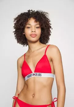 Верх бикини Tommy Jeans, темно-малиновый
