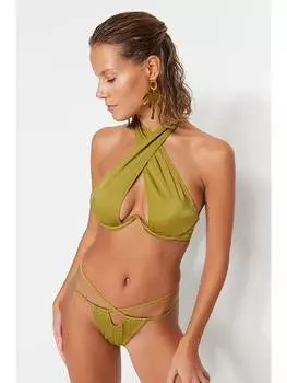 Верх бикини trendyol, зеленый