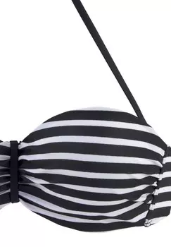 Верх бикини WIRE-BANDEAU Venice Beach, пестрый черный