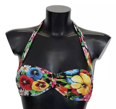 Верх бикини высокого класса Floral Elegance Dolce & Gabbana, мультиколор