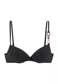 Верх бикини Yves на косточках с декоративными деталями Lascana, черный