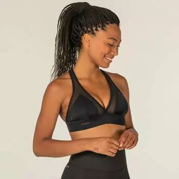 Верх бикини женский, бюстье, регулируемый по спине, серфинг - Isa черный OLAIAN, цвет schwarz