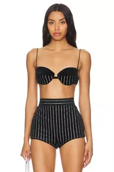 Верх-Бюстгальтер из кристального бархата Alex Perry, черный