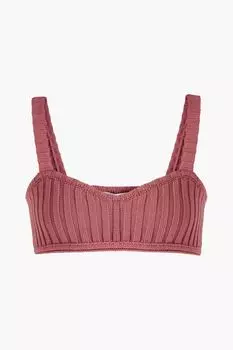 Верх бюстгальтера из ребристой шерсти VALENTINO GARAVANI, античная роза